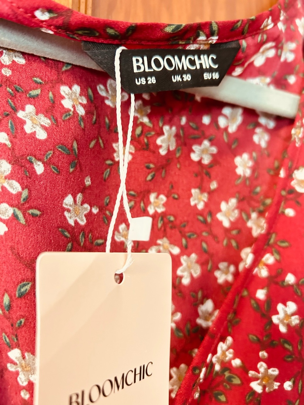 Burgundy Floral Midi Dress NWT - Picture 3 of 5